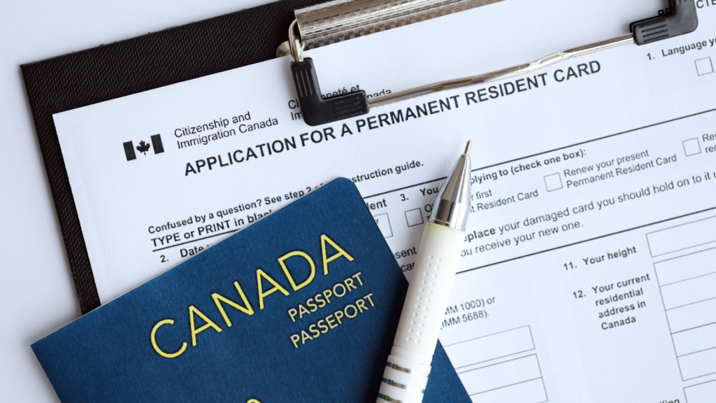 An image of some paperwork required to become a Canadian Resident